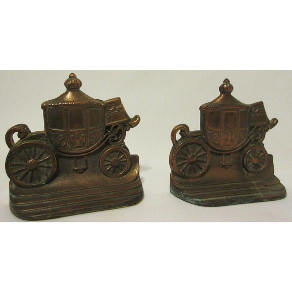 Vintage Royal Coach Carriage Stagewagon Regal Bookends WH Howell 1930 Set 2 - Picture 8 of 10
